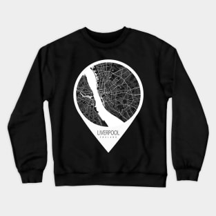 Liverpool, England City Map - Travel Pin Crewneck Sweatshirt